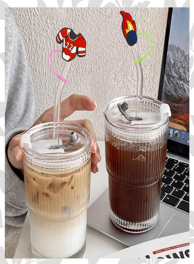 Meaxur 16pcs Ice Hockey Themed Reusable Food Grade Silicone Straw Sleeve Caps, Suitable for Party Favor Bags, Birthday Party, Friends Gathering Party Supplies,Dustproof Soft Straw Covers for 7-8mm Straws - Image 4